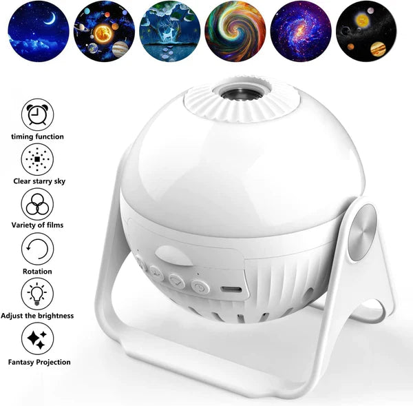 6 in 1 Galaxy Projector for Bedroom, Planetarium 360° Rotating Star Projector for Kids Room