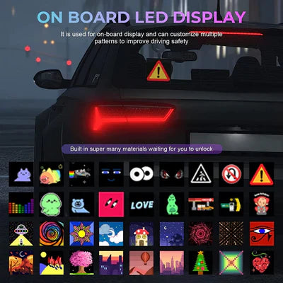 Smart Screen Display Frame, Car Rear Window LED Screen Light, Pattern Animation Scrolling Programmable LED Light , LED Screen, Portable Car Dashboard Screen , App control led Display Screen