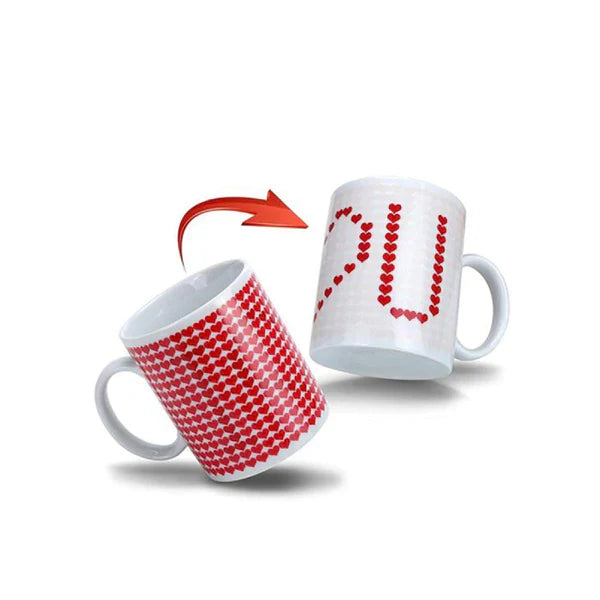 I Love U Colour Changing Mug Valentines Day Gift Regular Red Hearts for Husband/Wife/Boyfriend/Girlfriend & for Your Loved Ones On Special Day Printed On Ceramic Coffee Mug & Tea Cup.