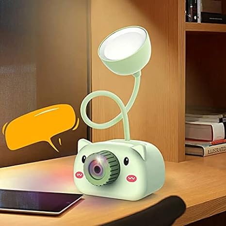 Home Decor Cute Cartoon LED Reading Light Pen Holder Pencil Sharpener Eye Protection Night Light for Student Study Office Mini Table Lamp, Piggy Lamp ( Pack of 1)