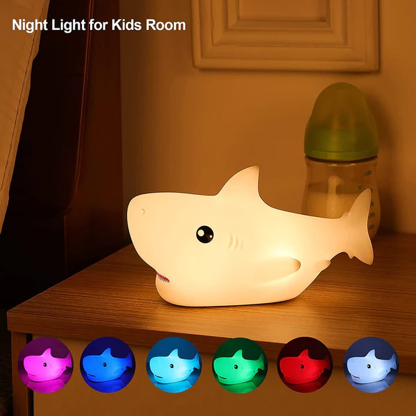 Shark Silicone LED  night light lamp