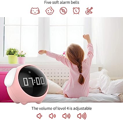 Emoji Alarm Clock Night Light Lamp Dual Alarm Setting, Adjustable Brightness Digital Clock