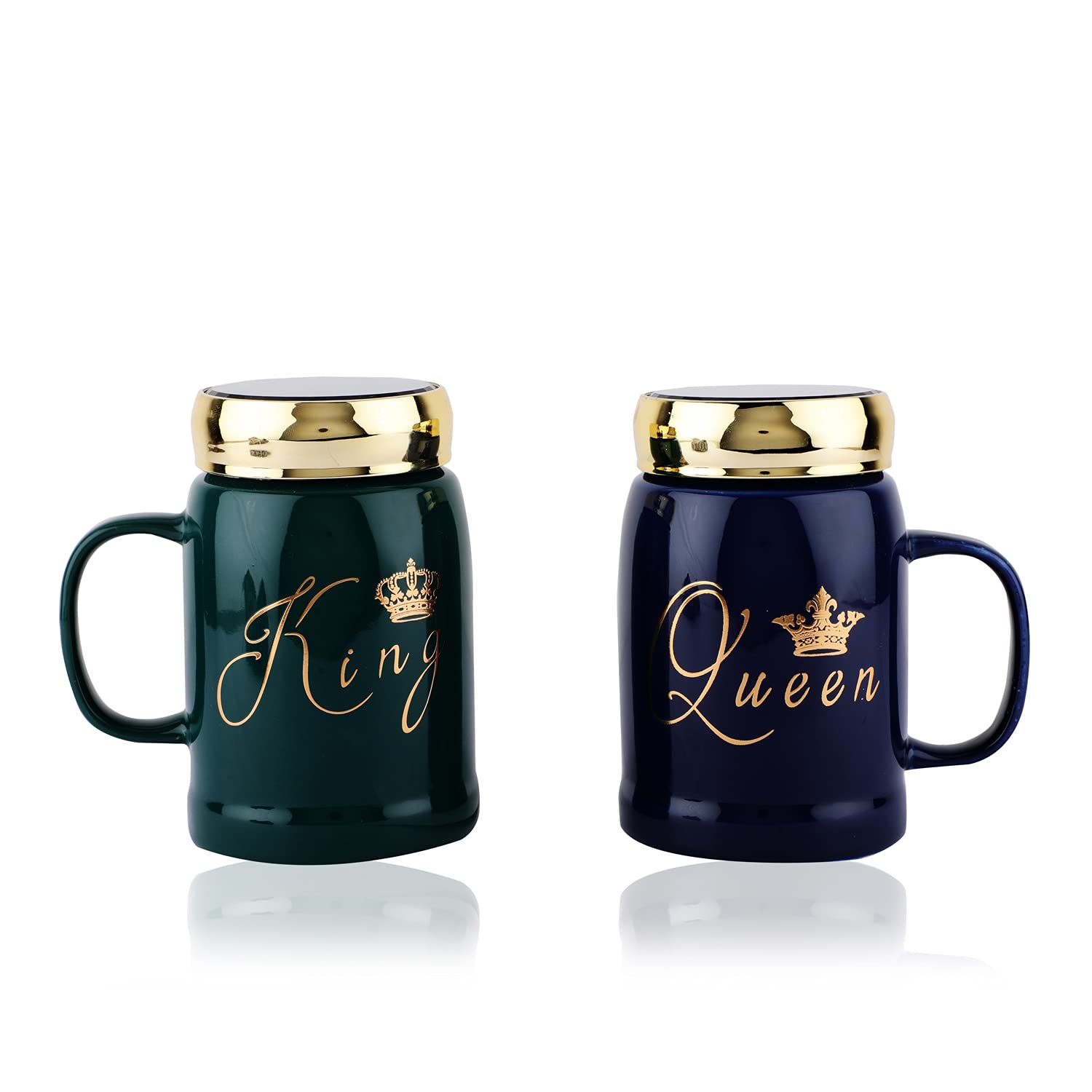 King & Queen couples Coffee Mug Ceramic Coffee and Tea Mug (400 ml) (multi-colours)