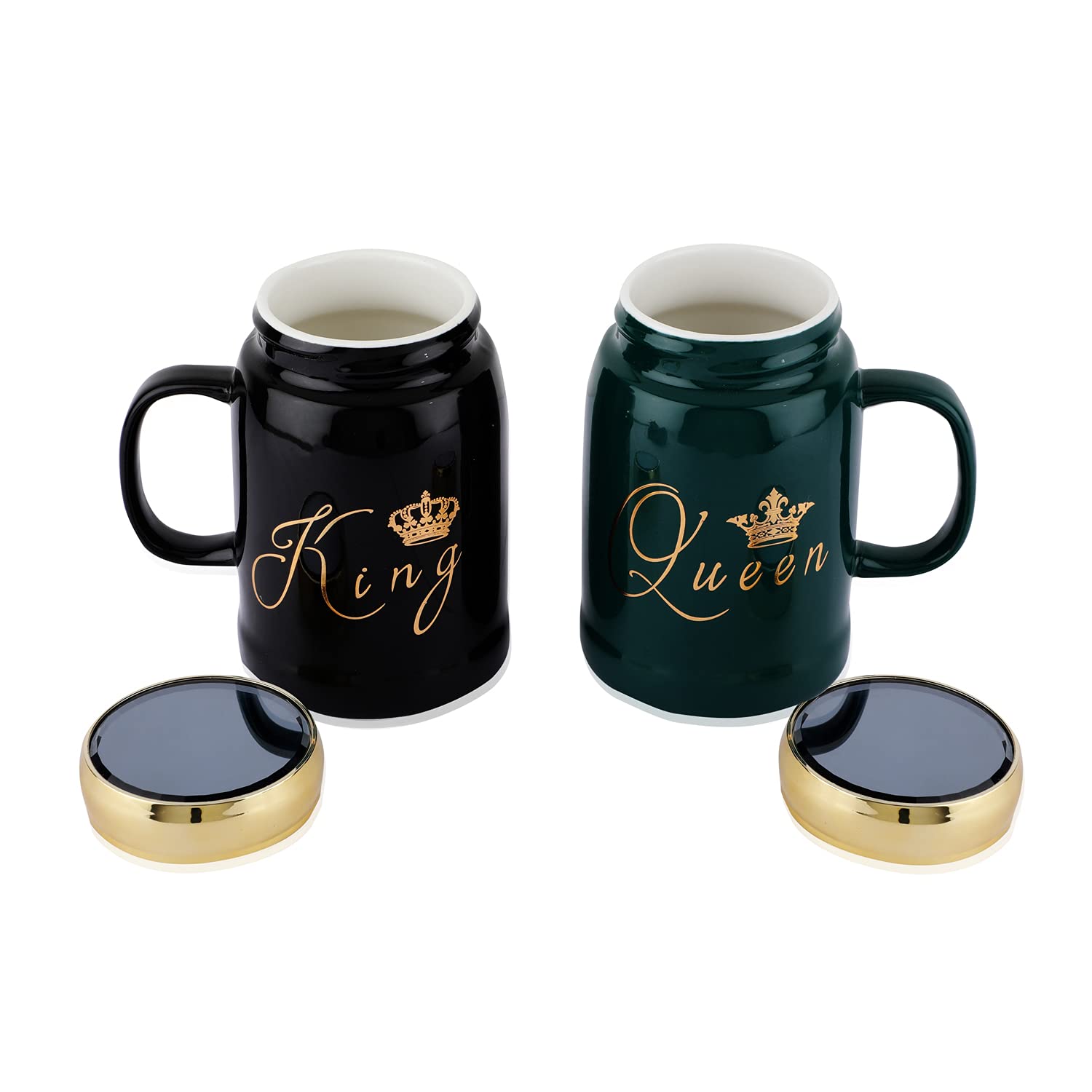 King & Queen couples Coffee Mug Ceramic Coffee and Tea Mug (400 ml) (multi-colours)