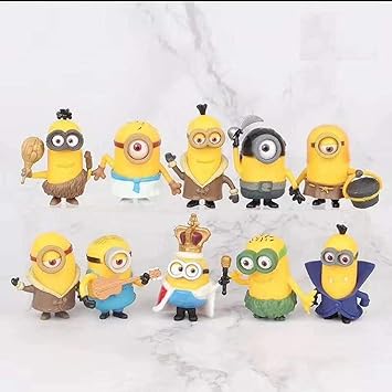 Little Minion Cartoon Action Figures Toys for Kids, Kids Toys, Toys for Girls, Toys for Boys, Action Figure, Miniature Toys, Birthday Gift, Christmas Decorations Items, Collectible Figurine - 6 Pieces