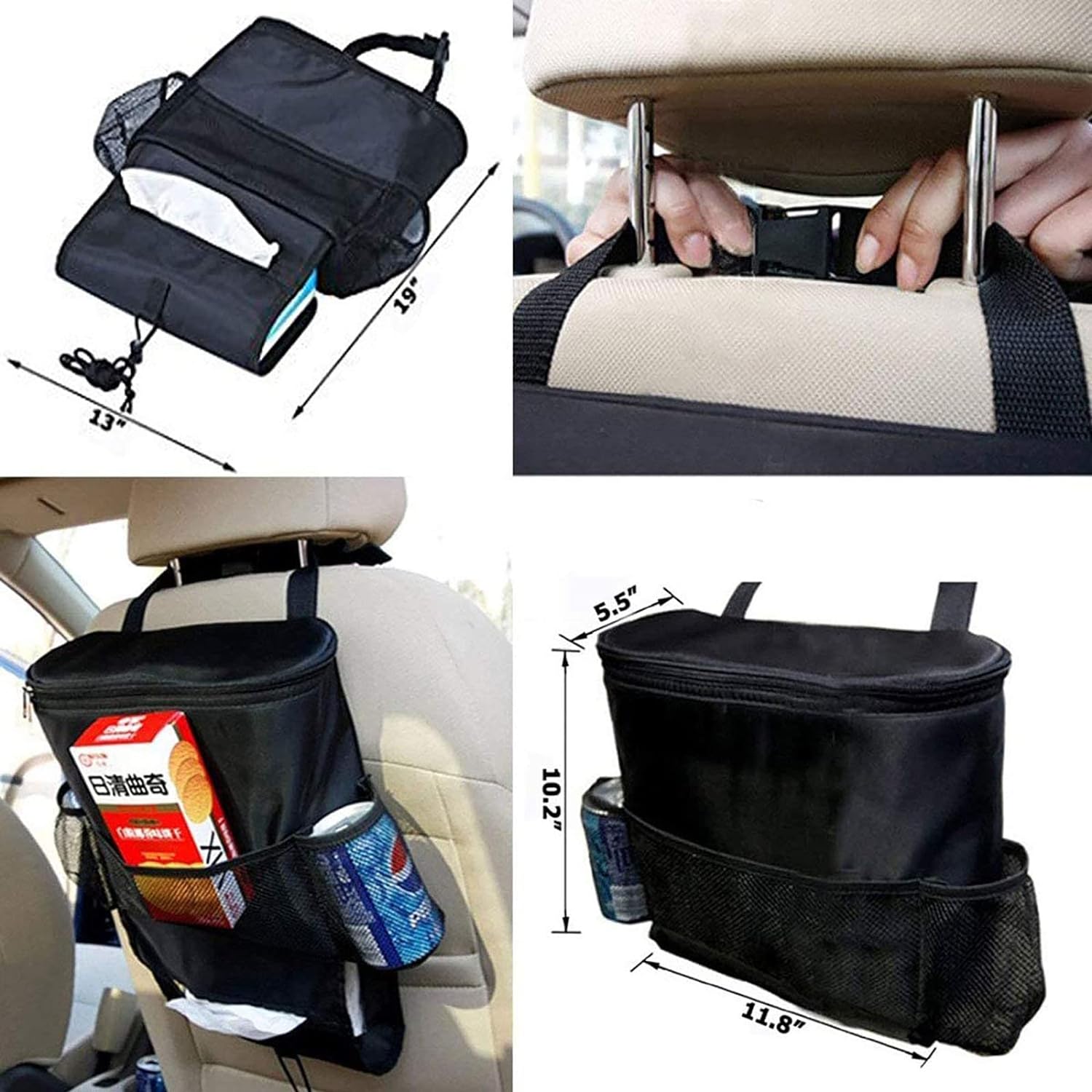 Car Seat Back Organizer, Multi-Pocket Travel Storage Bag