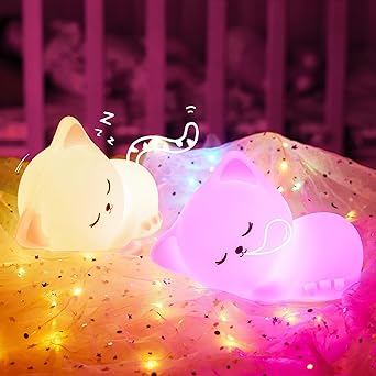 Soft Silicone Cat Seven Colors LED Night Lights