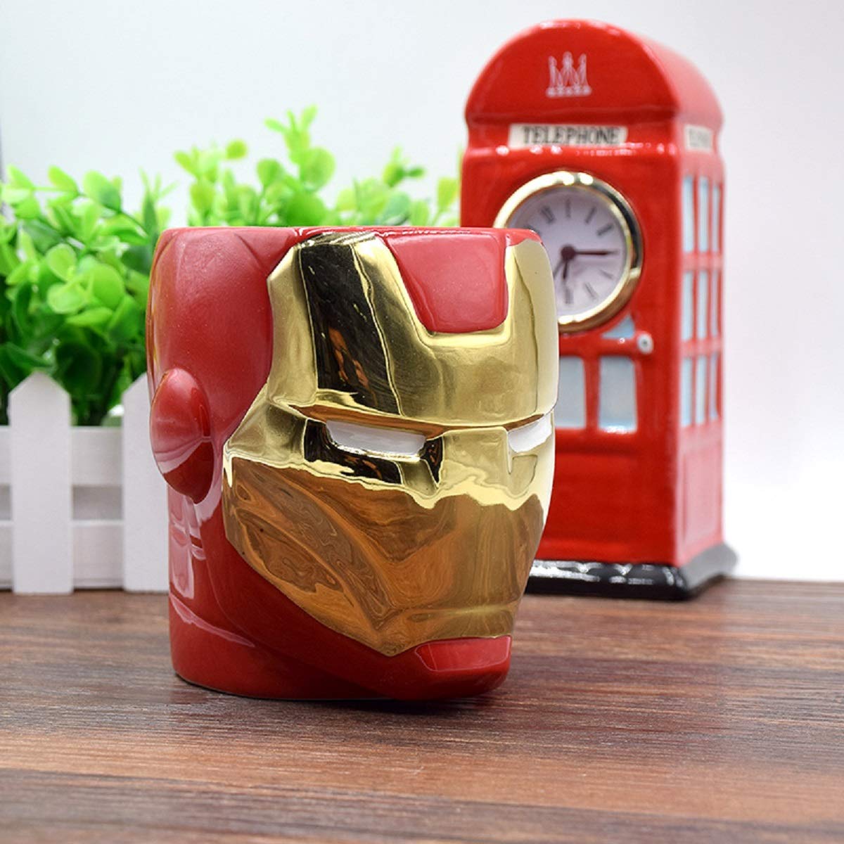 Coffee Tea Mug, Birthday Gift for Girls and Boys, Ceramic Coffee Mug, Iron Man Coffee Mug (Red & Silver, 500 ml)