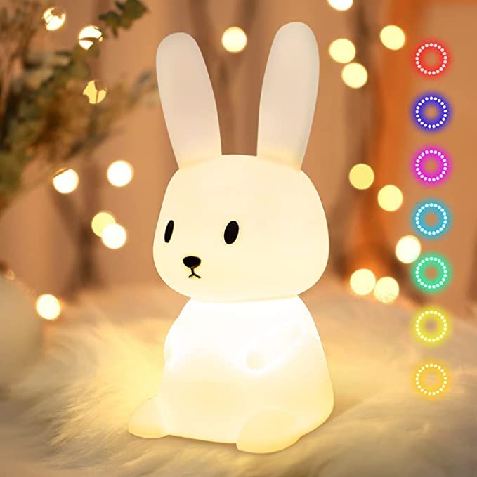 Cute Silicone Bunny Night Light For