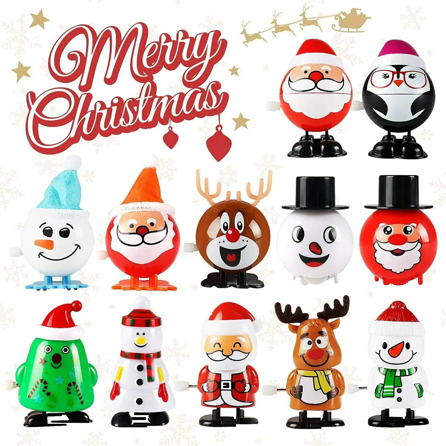 Cute Twistable Spring Santa & Snowman Set  ( SET OF 6)