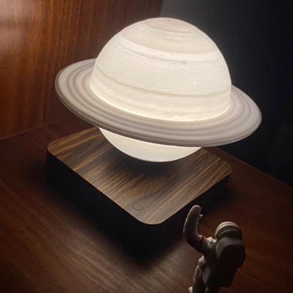 Magnetic Levitation Saturn Lamp Night Light LED 3D Printing Floating Lamp 360° Rotating Lamp Global Desk Lamp for Living Room Bedroom Decor