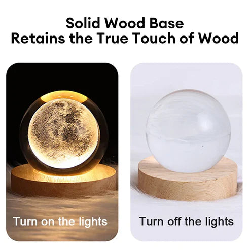 3D Crystal Ball Nightlight Decolamp Solar System Model Decor Science Astronomy Universe Cool Desk Present Space Gifts Decor,