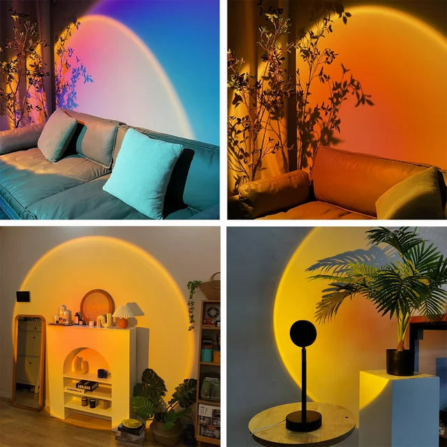 Sunset Lamp Projection Lamp Night Light, 360 Degree Rotation Romantic 16 Colors Changing Night Light With Remote For Adults, Photography, Vlog, Selfie, Party, reels etc.