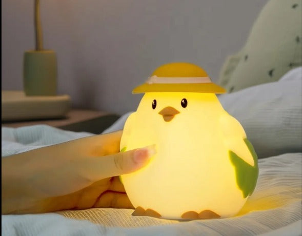 Chicken Silicone LED Night Light with Adjustable Touch Sensor USB Rechargeable for Bedroom