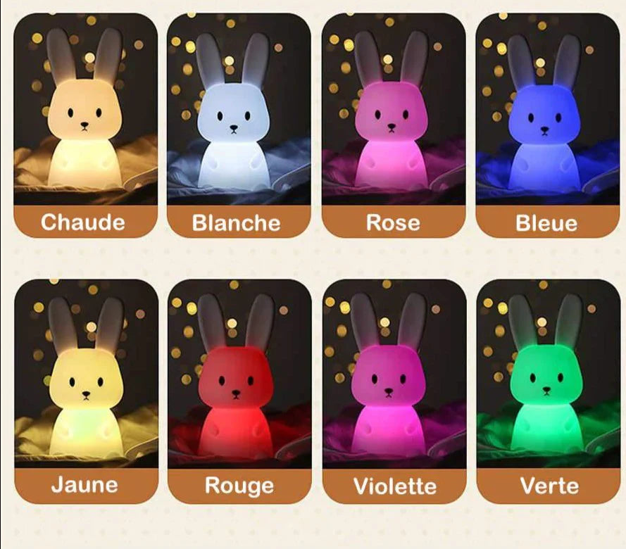 Cute Silicone Bunny Night Light For