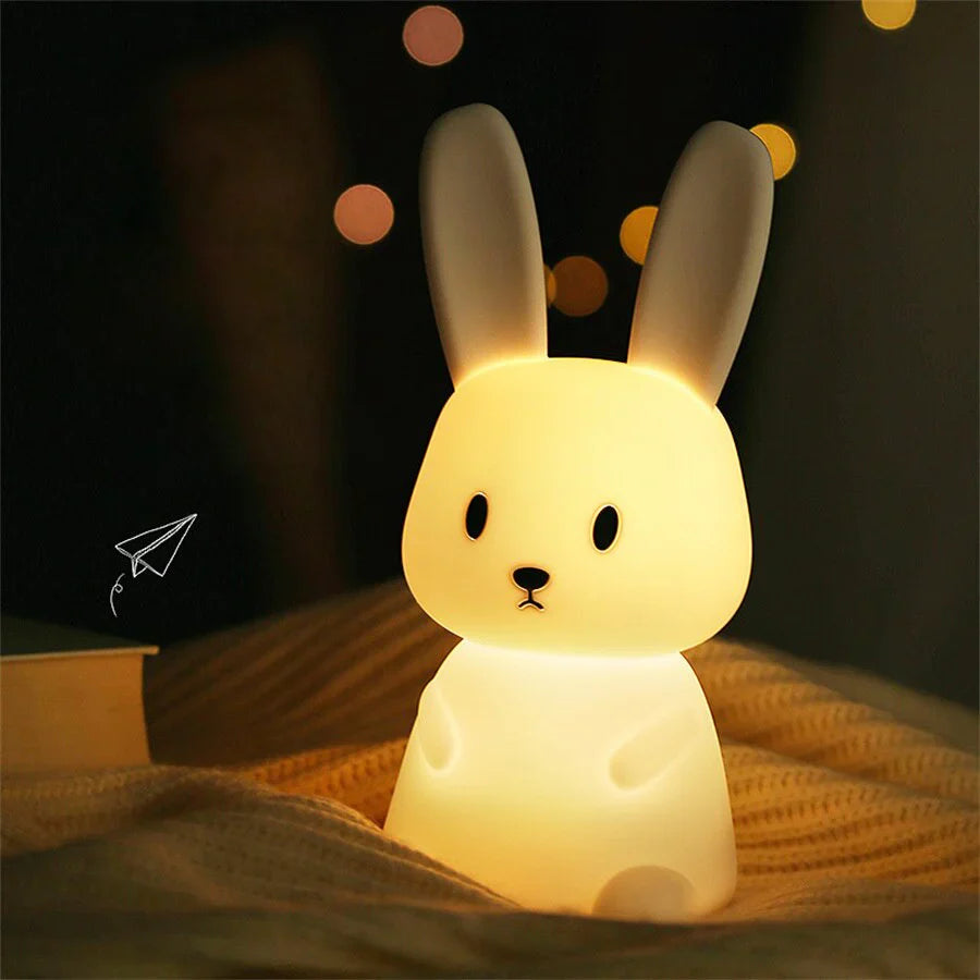 Cute Silicone Bunny Night Light For