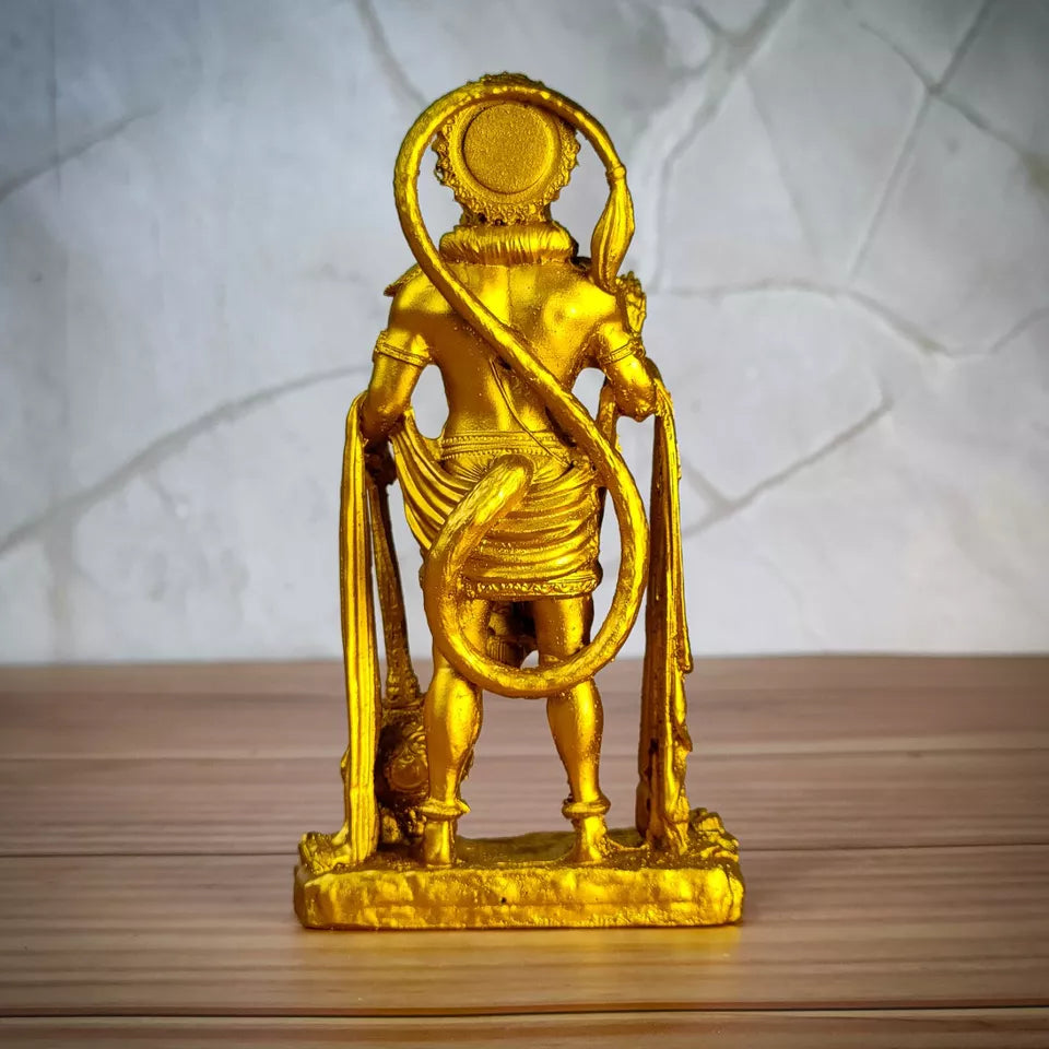 Indian Handicraft Golden Colour Shri Hanuman Idol